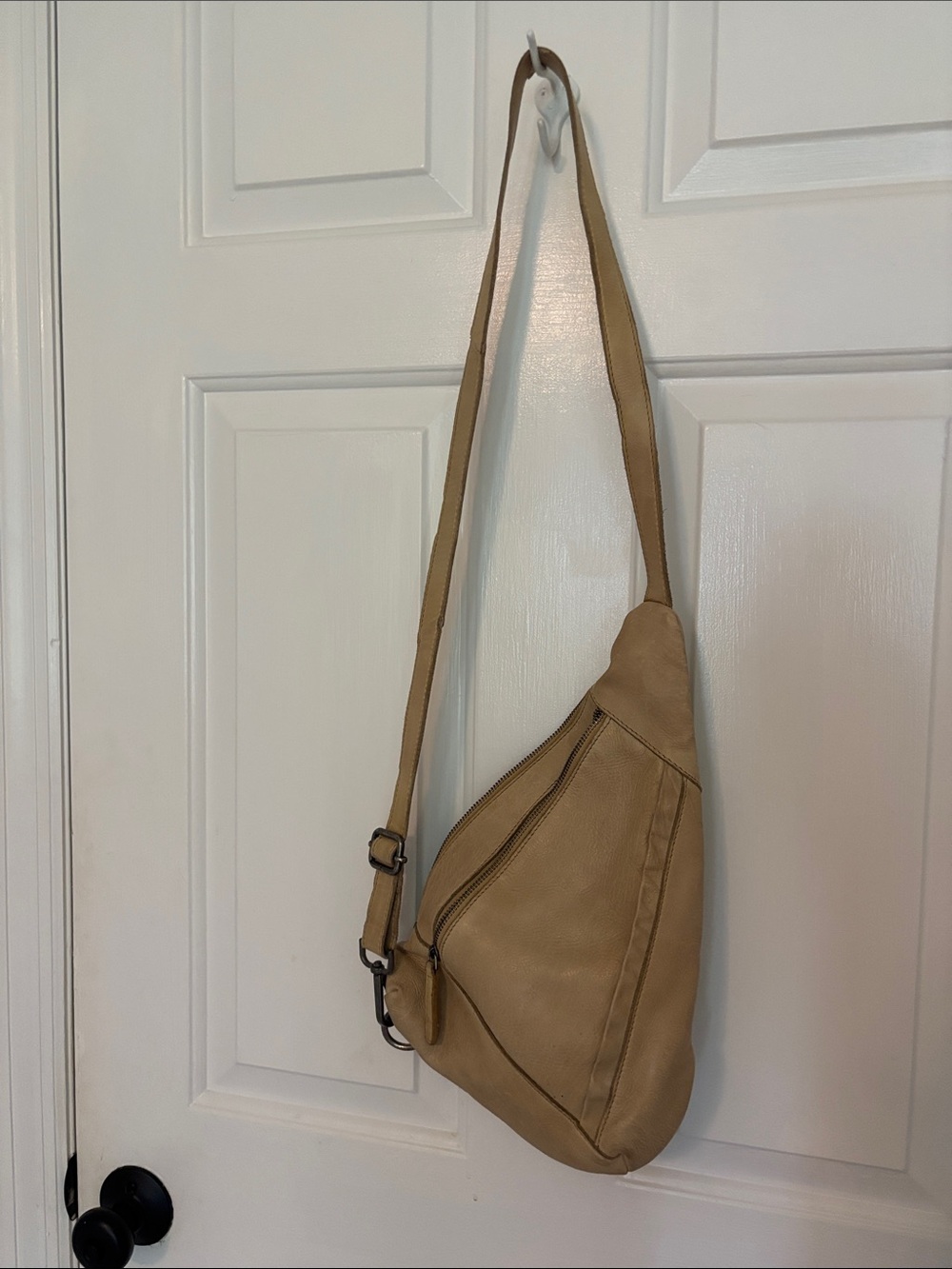 Casual Crossbody Sling Bag in Light Tan